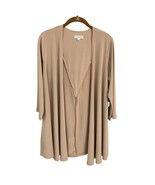 Susan Graver QVC Womens Beige Cardigan With Ruched Back S 3/4 Sleeves - $23.68 CAD