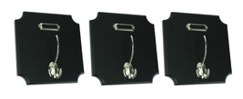 Scratch &amp; Dent Classic Black and Silver Square Wall Hook Set of 3 - £14.02 GBP