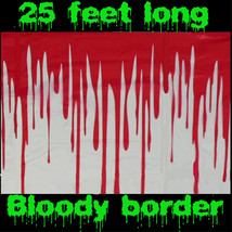 Horror BLOODY BORDER Scene Wall Trim Halloween Party Decoration Prop-20ft x1.5ft - £7.44 GBP