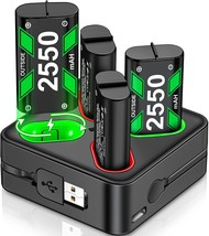 Rechargeable Xbox One Controller Battery Pack Charger With 4 X2550Mah Max - £34.51 GBP