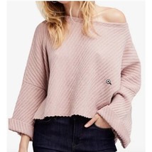 Free People Womens Small I Can’t Wait Crop Sweater Oversized Rose Pink M... - $472.04 MXN