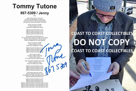 Tommy Tutone signed 867 5309 Jenny Lyrics sheet COA exact Proof autographed - £103.50 GBP