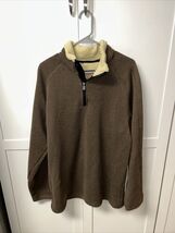 Arrow USA 1851 Men's L Pullover Fleece Brown 1/4 Zipper Large - $15.91