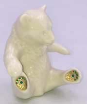 Vintage 1991 Lenox Sitting Bear China Jewels Collection USA 4&quot; Tall 3.75&quot; x 3&quot; - £12.62 GBP