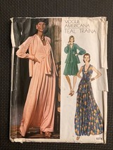 Vogue 1074 / Vintage Designer Sewing Pattern Teal Traina Dress Gown Jacket Sz 14 - £10.11 GBP