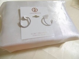 Giani Bernini 7/8&quot;Sterling Silver Cubic Zirconia Hoop Earrings R446 $100 - $36.47