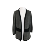 Kim Rogers Womens Cardigan Sweater Size Medium Black White Stripe Open F... - £9.34 GBP