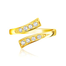 14K Yellow Gold CZ Contemporary Toe Ring, one size jewelry - £104.54 GBP