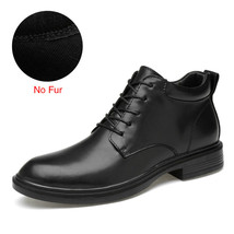 Size 35~50 Warm Heighten Boots Genuine Leather Men Boots High Quality Autumn Sno - £81.89 GBP
