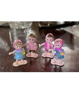4 Vintage Miniature 1.5” Hand Painted Plastic Dolls Made in Hong Kong - $16.83