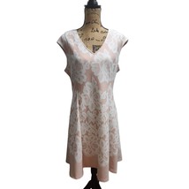 Ronni Nicole Elegant Floral Lace Overlay Cap Sleeve Fit &amp; Flare Dress Size 14 - $34.64