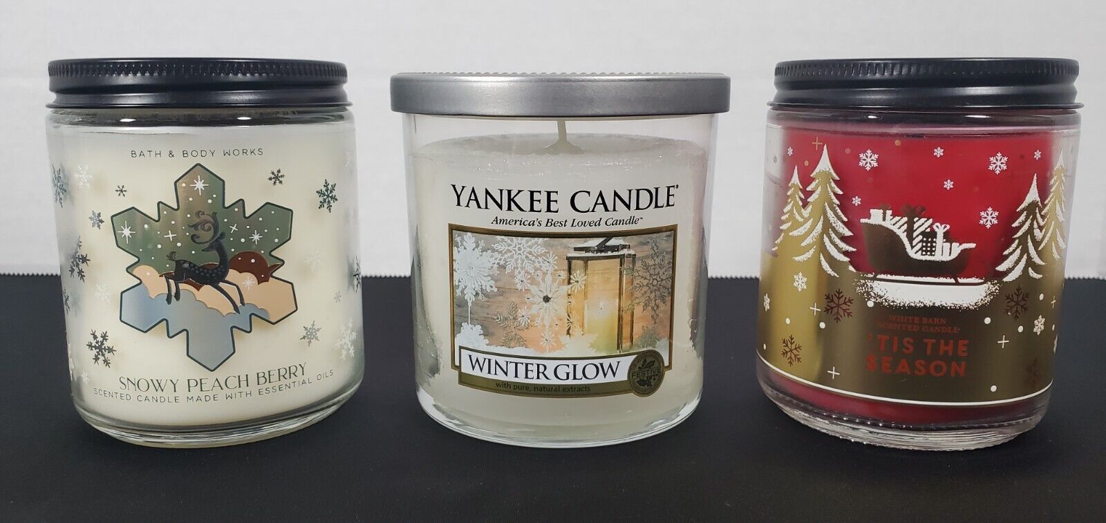 Bath & Body Works & Yankee Candle  Winter/Seasonal Candles - Lot of 3! - $33.85