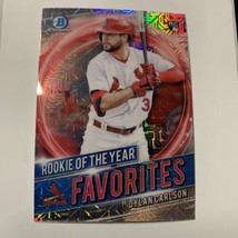 2021 Bowman Chrome Dylan Carlson RC Refractor rookie Of The Year Favorites - £3.99 GBP