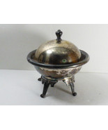 ANTIQUE MERIDEN B. CO BUTTER DISH BOWL WITH LID SILVER PLATE - £21.75 GBP