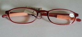 Plastic Framed Reading Eye Glasses ~ Light Red Frames ~ +2.00 Strength ~... - £11.91 GBP