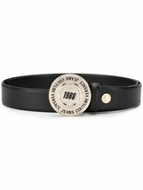 VERSACE JEANS COUTURE Round Buckle Leather Belt 1988 - £195.54 GBP