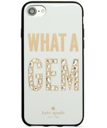 NIB KATE SPADE NY 'WHAT A GEM' JEWELED CREAM MULTI SNAP-ON iPHONE 7/8 CASE-$45 - $24.99