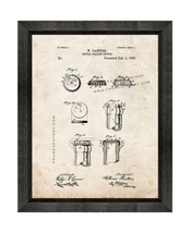 Bottle Sealing Device Patent Print Old Look with Beveled Wood Frame - $24.95+