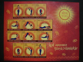 India 2016 MNH - Surya Namaskar - Minisheet - £3.13 GBP