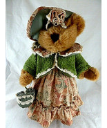 DAN DEE Girl Bear doll plush in brocade Dress chenille sweater hat and b... - $40.58 CAD