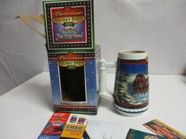 2002 Christmas Budweiser Beer Holiday Stein Guiding the way home - £19.75 GBP