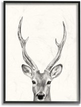 Stupell Industries Deer Portrait Grey Drawing Design Wall Art, 24 X 1.5 X 30, - £55.12 GBP