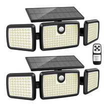 Solar Lights Outdoor, 3 Head Solar Motion Lights Outdoor With 2500Lm 232 Leds Hi - £49.61 GBP