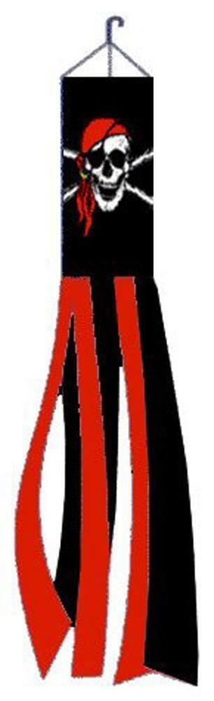 BANDANA PIRATE WINDSOCK  wind sock flag garden  FL623 new twirling skull... - $6.64