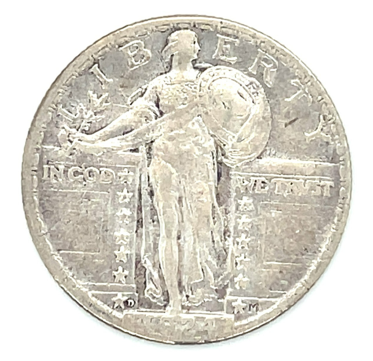 1924-D 25C Debout Liberty Quarts En Très Fin VF État, Complet 4-Digit Date - $141.20