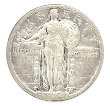 1924-D 25C Debout Liberty Quarts En Très Fin VF État, Complet 4-Digit Date - $141.20