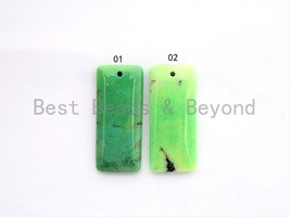 Natural Green Grass Agate Rectangle Pendant, Green Rectangle Beads, Loose Gemsto - $6.00