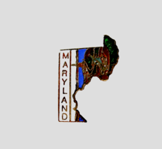 Vintage Maryland State Map Cloisonne Style Pin from the 80&#39;s Mafco MD - £3.75 GBP