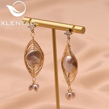 XlentAg Handmade Natural Baroque s Dangle Purple Earrings For Women Accessories  - £18.36 GBP
