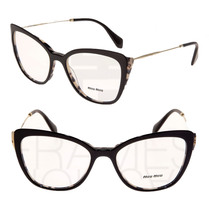 MIU MIU MU02QV Eyeglasses Optical Frame Black Tortoise 53mm 02Q Authentic Women - £103.58 GBP