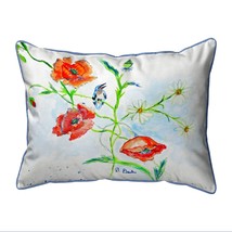 Betsy Drake Poppies &amp; Daisies Large Indoor Outdoor Pillow 16x20 - £37.59 GBP
