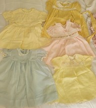 Mixed lot of 6 girls vintage dresses 60- 70&#39;s - £21.06 GBP