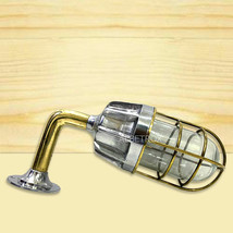 Nautical Swan Neck Light Aluminum With Brass Bulkhead Vintage Marine Style Decor - £102.28 GBP