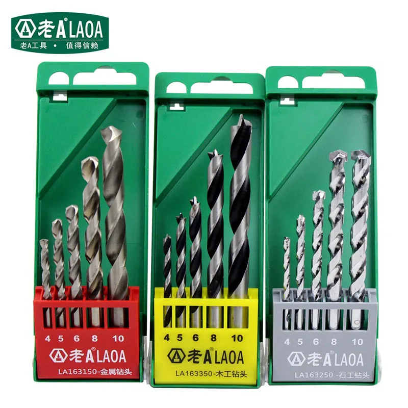 LAOA New Arrival Auger bit Sets  drill/ drill/ Cement drill Size 4mm/5mm/6mm//8m - £78.85 GBP