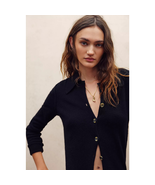 New Free People Paloma Button Cashmere Cardi $168 X-SMALL Black  - $98.47 CAD