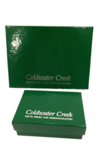 VTG Lot 2 Small Department Store Gift Boxes Coldwater Creek Green Cotton Insert - £6.17 GBP