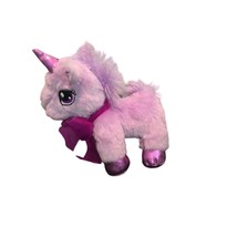Unicorn Plush Stuffed Animal Toy 6.5&quot; Dan Dee Purple with Ribbon No Tag - £5.73 GBP