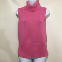 K.B. Collections PM Petite Pink Cotton Turtleneck Sleeveless Top Shell Pullover - £22.39 GBP