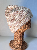 Cream/Camel/Brown Mixed Knitted Beanie Cap Baggy Hat Soft warm #N - £6.04 GBP