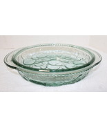 Vintage Libbey Orchard Fruit 11&quot; Green Embossed Glass 2&quot;D Pie Quiche Tar... - $20.46 CAD