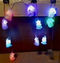 Unicorn LED String Lights Battery Operated 10ea Color Changing 64.9&quot; Long 244E - £8.01 GBP