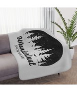 Wanderlust Black and White Forest Sherpa Blanket Pine Trees Adventure - £48.34 GBP+