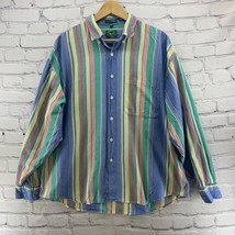 Izod Vintage Striped Multicolor Shirt Mens Sz XL Long Sleeve 100% Cotton - £19.37 GBP