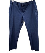 Crown &amp; Ivy Cary Dress Pant Women 14 Navy Blue Ankle Pull On Stretch Cla... - $20.79