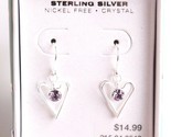 De Chica Plata Ley 925 Largo Colgante Claro Cristal Corazones Pendientes... - £8.01 GBP