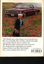 1963 Ford Fairlane Little Boy Flower Field Car Cobra Vintage Print Ad no... - £20.71 GBP